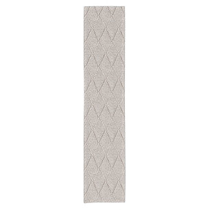 Elegant Pale Cream Faux Diamond Knit Pattern  Short Table Runner