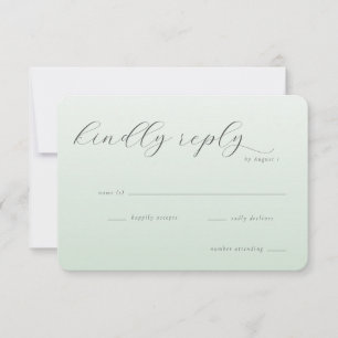 Elegant Pale Green RSVP Card