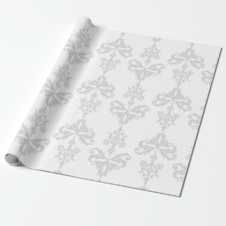 Elegant Pale Grey and White Wedding Wrapping Paper