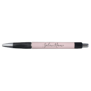 Elegant Pale Pink Black Text Business Salon Name