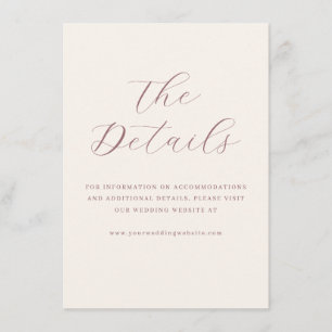 Elegant Pale Pink Minimalist Wedding Website Card