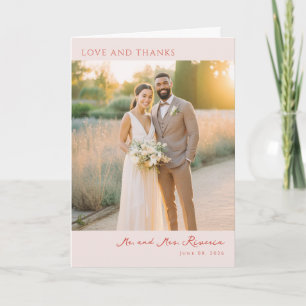 Elegant Pale Pink Photo Thank You Card