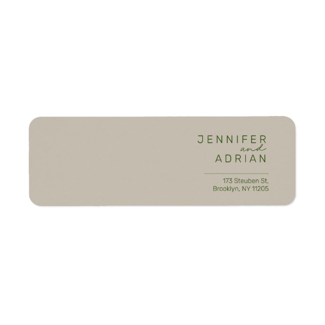 Elegant Pale Silver Minimal ﻿Modern Return Address (Front)