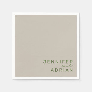 Elegant Pale Silver Minimal Modern Wedding Napkins