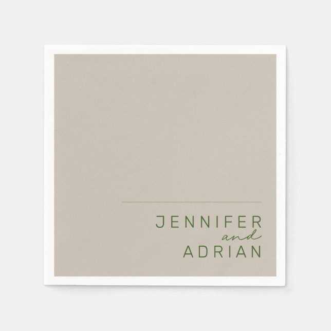 Elegant Pale Silver Minimal Modern Wedding Napkins (Front)