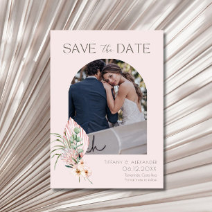 Elegant Palm Arch Destination Photo Save the Date