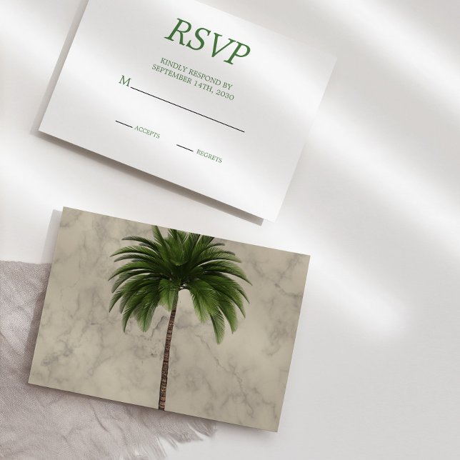 Elegant  Palm Tree  Chic Wedding RSVP (Creator Uploaded)