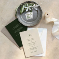 Elegant Palm Tree Wedding Invitation with QR Code