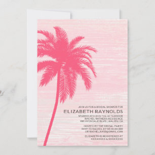 Elegant Palm Trees Beach Bridal Shower Invitations