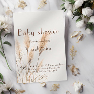 Elegant Pampas grass Baby shower  Invitation