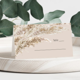 Elegant Pampas Grass Wedding Place Card