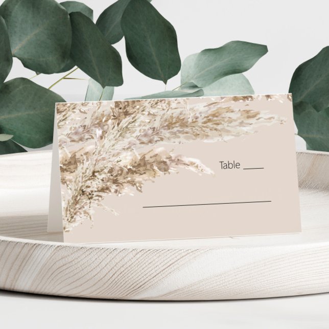 Elegant Pampas Grass Wedding Place Card (Creator Uploaded)