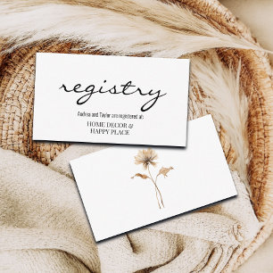 Elegant Pampas Grass Wedding Registry  Enclosure Card