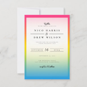 Elegant Pansexual Pride Wedding  Invitation