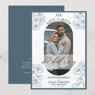 Elegant Pansy Botanical Photo Wedding  Save The Date