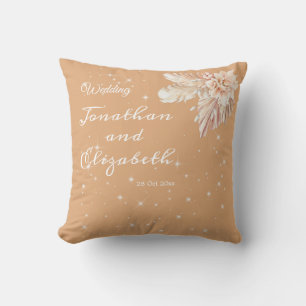 Elegant papas grass newlyweds script custom couple cushion