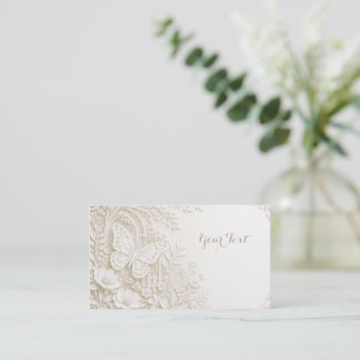 Elegant Papercut Butterfly with Floral Frame Business Card