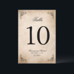 Elegant Parchment Wedding Table Number Card<br><div class="desc">IMPORTANT NOTE: After adding your name and date, change the table card number, then add the quantity of "1" to your cart. Repeat the process of just changing the number for each individual card until you have all of them in your cart before checking out. Create your own personalised, elegant...</div>