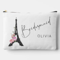 Elegant Paris theme Eiffel tower bridesmaid makeup