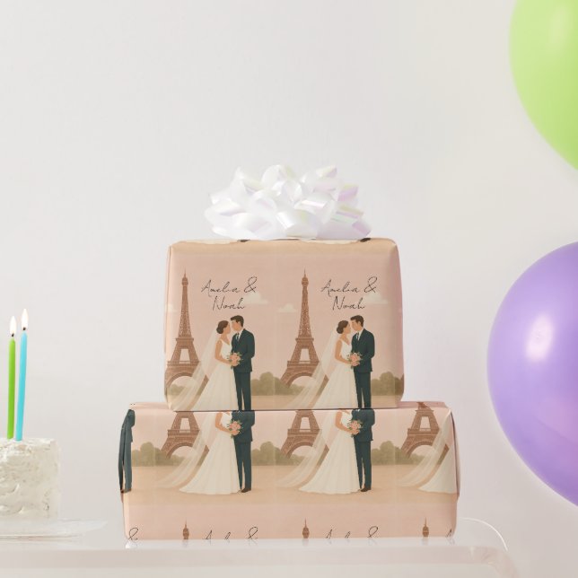 Elegant Paris Wedding Wrapping Paper – Eiffel  (Party Gifts)