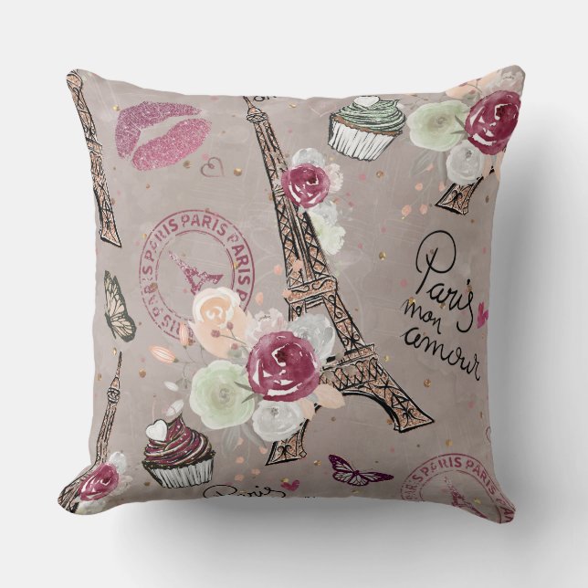 Elegant Parisian-Inspired  Cushion (Front)