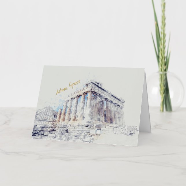 Elegant Parthenon Athens Greece Foil Greeting Card (Front)