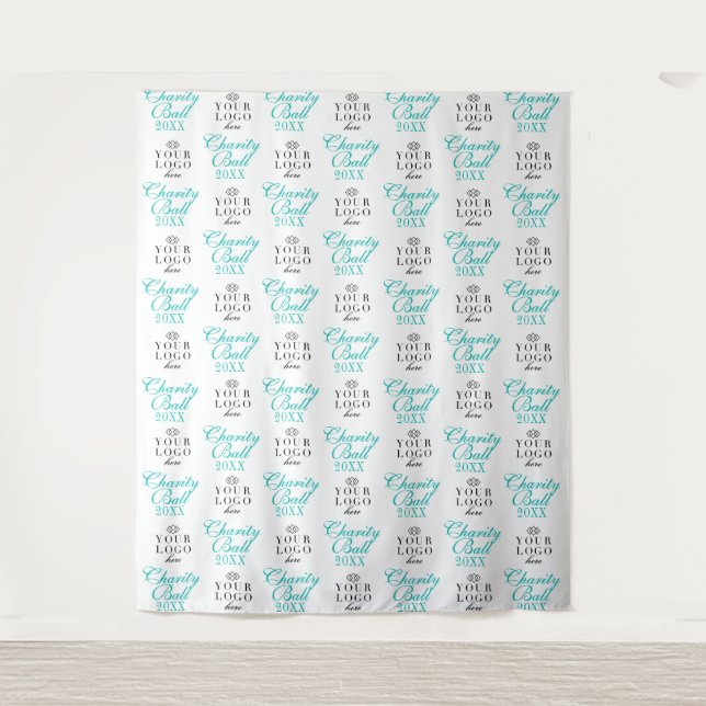 Elegant Party Backdrop Step and Repeat Tapestry (Front)