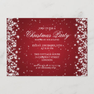 Elegant Party Sparkle Red Invitation