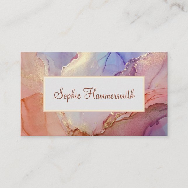 Elegant Pastel Abstract  Business Card (Front)