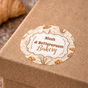 Elegant Pastel Bakery Branding Classic Round Sticker