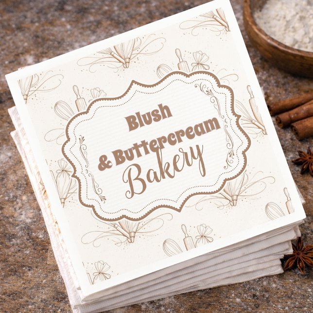 Elegant Pastel Bakery Branding Napkin (Creator Uploaded)