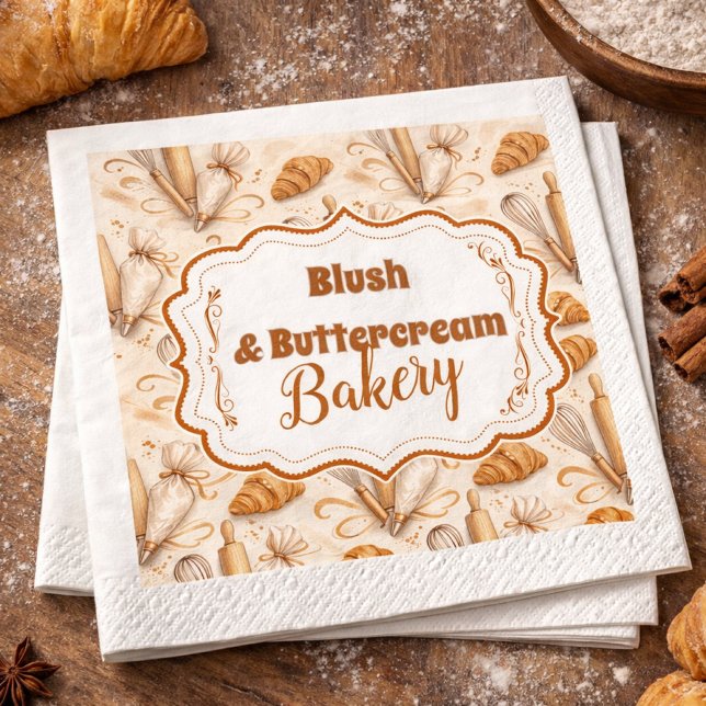 Elegant Pastel Bakery Branding Napkin (Creator Uploaded)