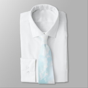 Elegant pastel blue and pink heavenly clouds tie