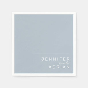 Elegant Pastel Blue Minimal Modern Wedding Napkins