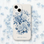Elegant Pastel Blue Watercolor Roses Personalised Case-Mate iPhone 14 Case<br><div class="desc">Lush watercolor dusty blue and off-white roses,  blossoms and foliage on antique white background with text field for your name,  initials or monogram.</div>