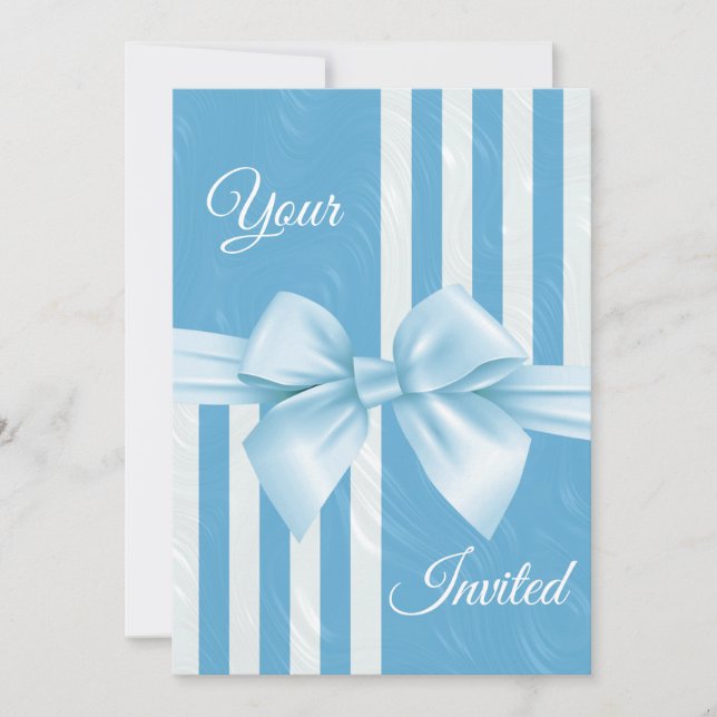 Elegant pastel blue wedding Invitation (Front)