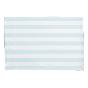 Elegant Pastel Blue & White Stripes Pattern Pillowcase