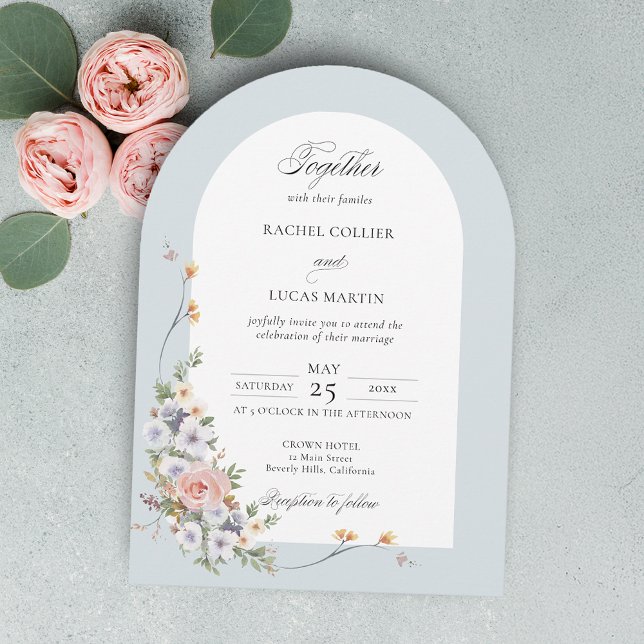 Elegant Pastel Boho Floral Arch Invitation (Creator Uploaded)