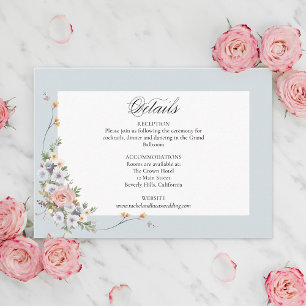 Elegant Pastel Boho Floral Calligraphy Enclosure Card
