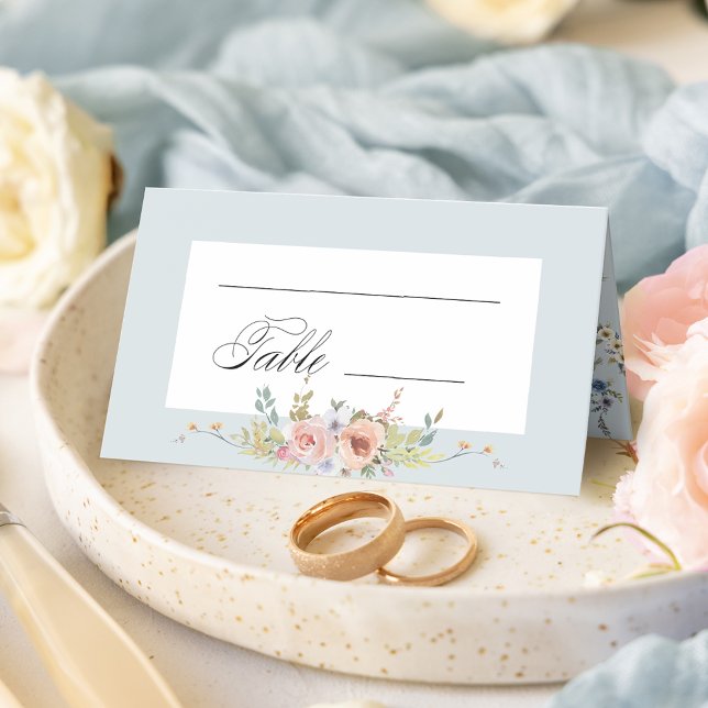 Elegant Pastel Boho Floral Calligraphy Place Card (Creator Uploaded)