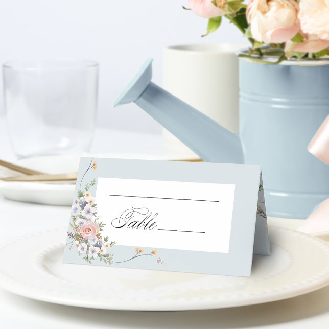 Elegant Pastel Boho Floral Calligraphy Place Card (Creator Uploaded)