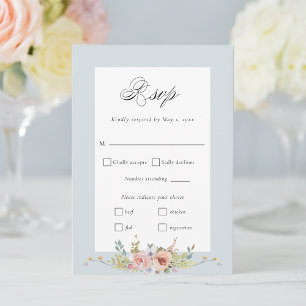 Elegant Pastel Boho Floral Calligraphy RSVP Card