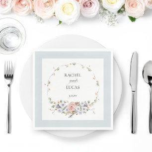 Elegant Pastel Boho Watercolor Floral Napkin