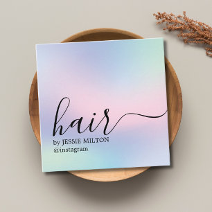 Elegant Pastel Bold Hairdresser  Square Business Card