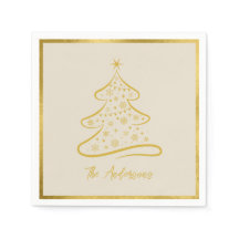 Elegant Pastel Bone Beige Gold Christmas Tree