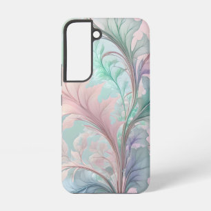 Elegant Pastel Botanical Art – Soft Leaf Design in Samsung Galaxy Case