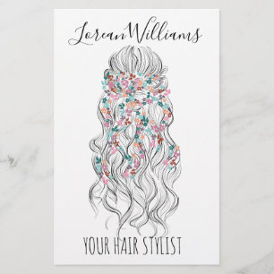 Elegant Pastel Bride Wavy Hair Styling Floral Flyer