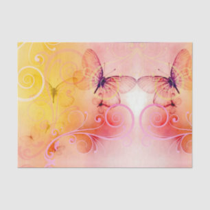 Elegant Pastel Butterflies and Swirls Tissue Paper