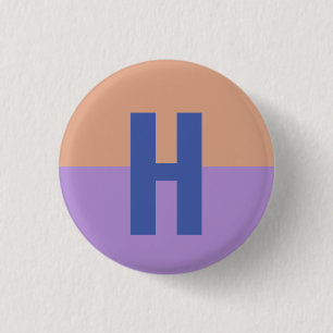 Elegant Pastel Colorblock Monogram Initial Letter 3 Cm Round Badge