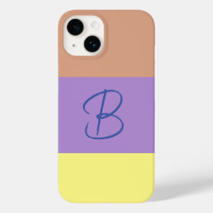 Elegant Pastel Colorblock Monogram Initial Letter Case-Mate iPhone 14 Case